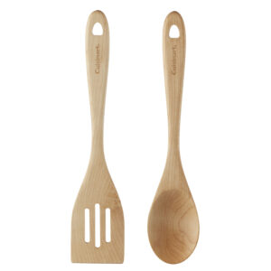 GreenGourmet? Maple Wood 2-Pc Tool Set (Slotted Turner & Solid Spoon)