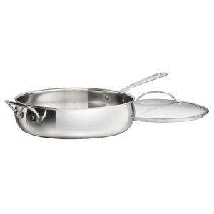 PureClad? Triple-Ply 5.5 Qt. Stainless Steel Saut?? Pan with Helper Handle and Cover