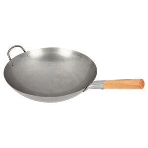 14" Carbon Steel Hammered Wok (Round)