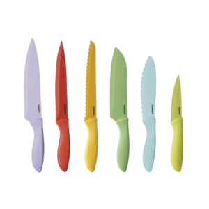 12 Piece Ceramic Coated Color Knife Set with Blade Guards