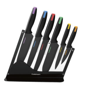 7pc Ceramic Coated Cutlery Set in Acrylic Block