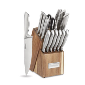 15pc Elite Series Stainless Steel Block Set with Acacia Block