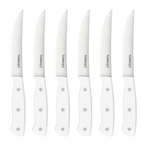 Classic Matte White Triple Rivet 6 Piece Steak Knife Set