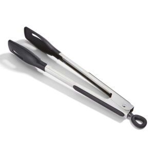 12" Squared Head Silicone Tongs