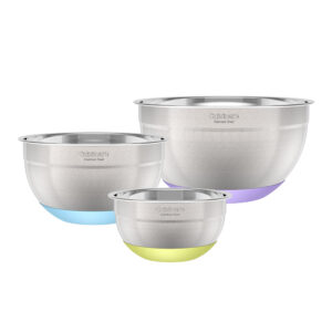Stainless Steel Mixing Bowls with Non-slip Base (Set of 3)